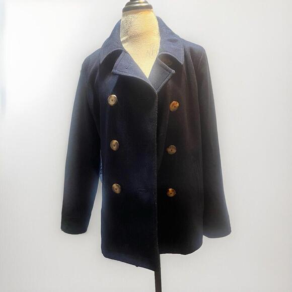 Old Navy Est.1994 Peacoat Size Large Navy Blue Double‎ Breasted - Picture 2 of 9